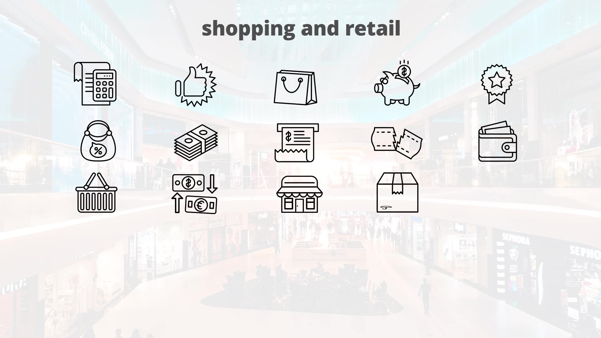 Shopping And Retail – Thin Line Icons Videohive 23595869 After Effects Image 6