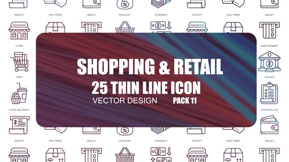 Shopping And Retail – Thin Line Icons - Download 23595869 Videohive