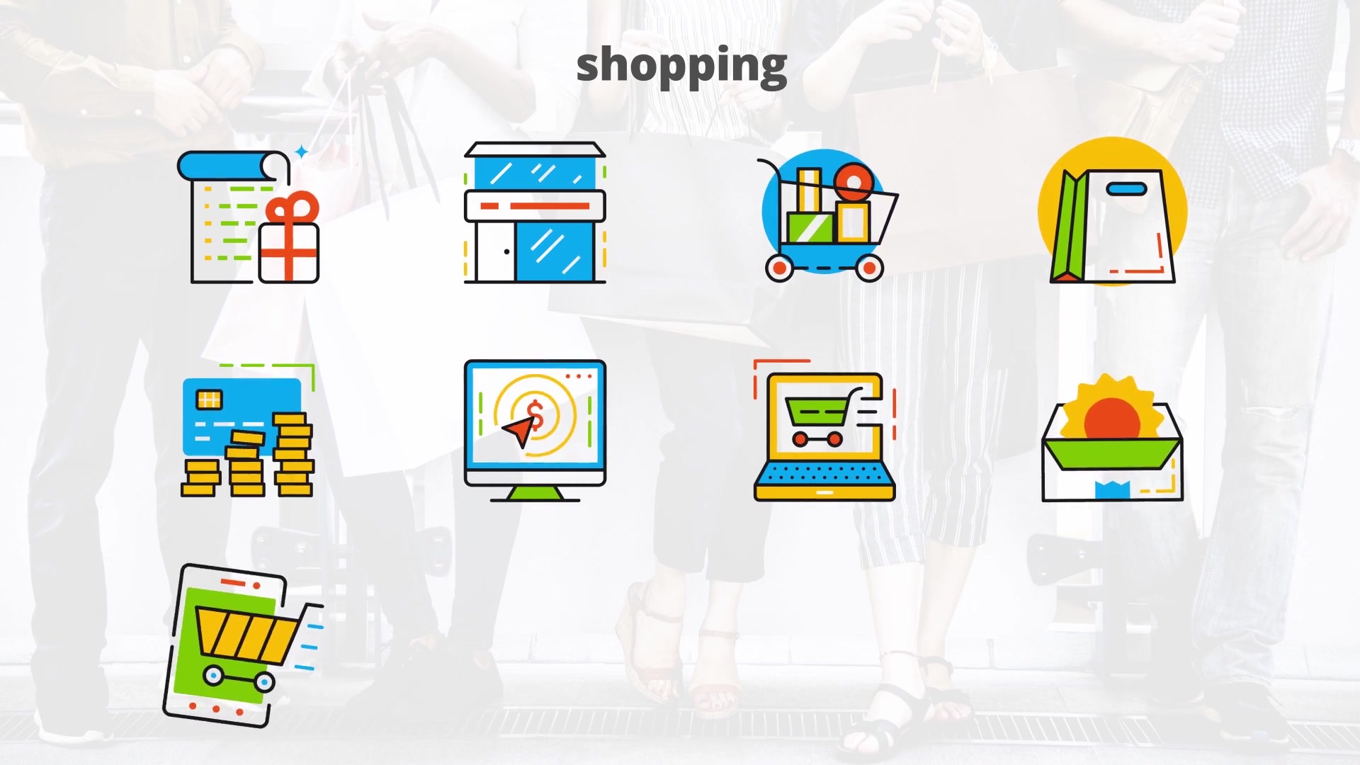 Shopping Flat Animated Icons Videohive 24429489 After Effects Image 6