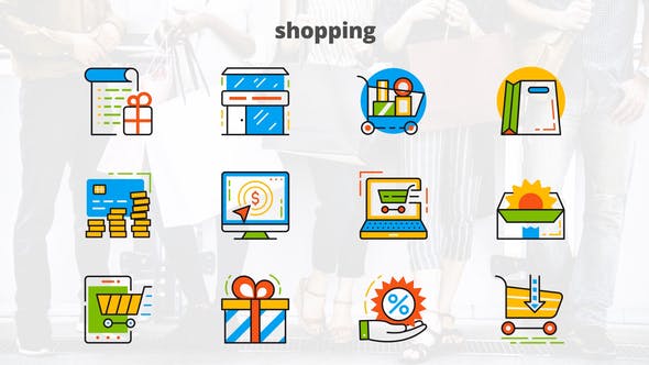 Shopping Flat Animated Icons - Download Videohive 24429489
