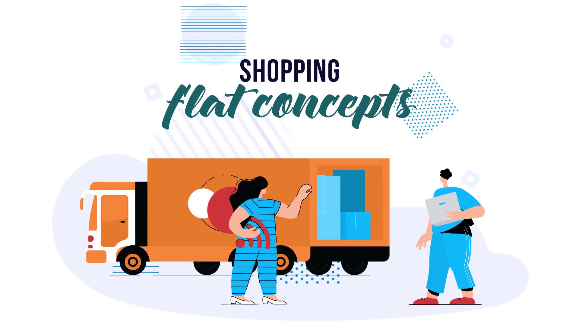 Shopping Flat Concept Videohive 28830228 After Effects Image 1