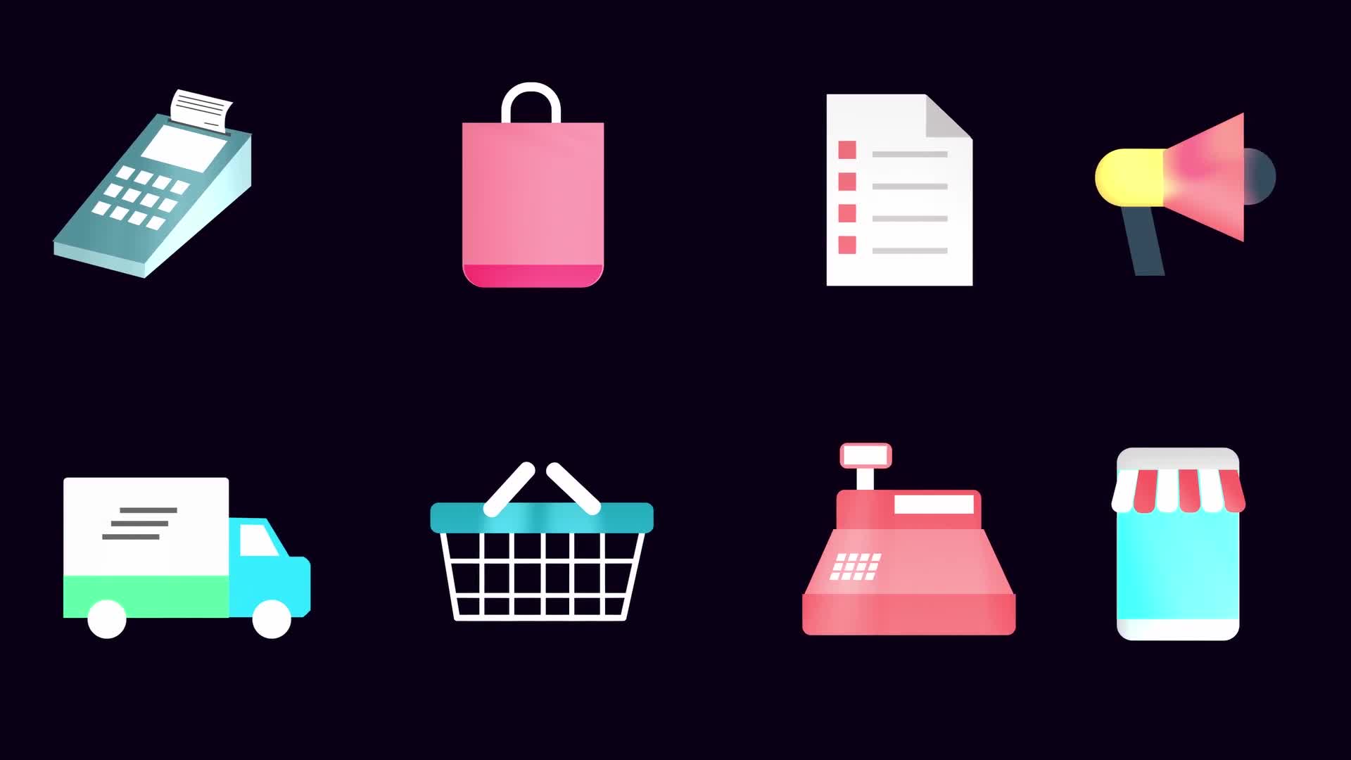 Shopping Icons Pack Videohive 37211867 DaVinci Resolve Image 1