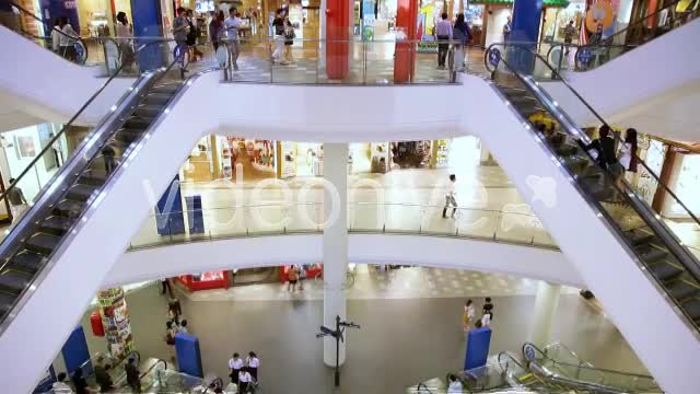 Shopping Mall People Pan Top To Bottom  Videohive 3109296 Stock Footage Image 1