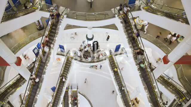 Shopping Mall Timelapse Escalator People  Videohive 3097493 Stock Footage Image 1