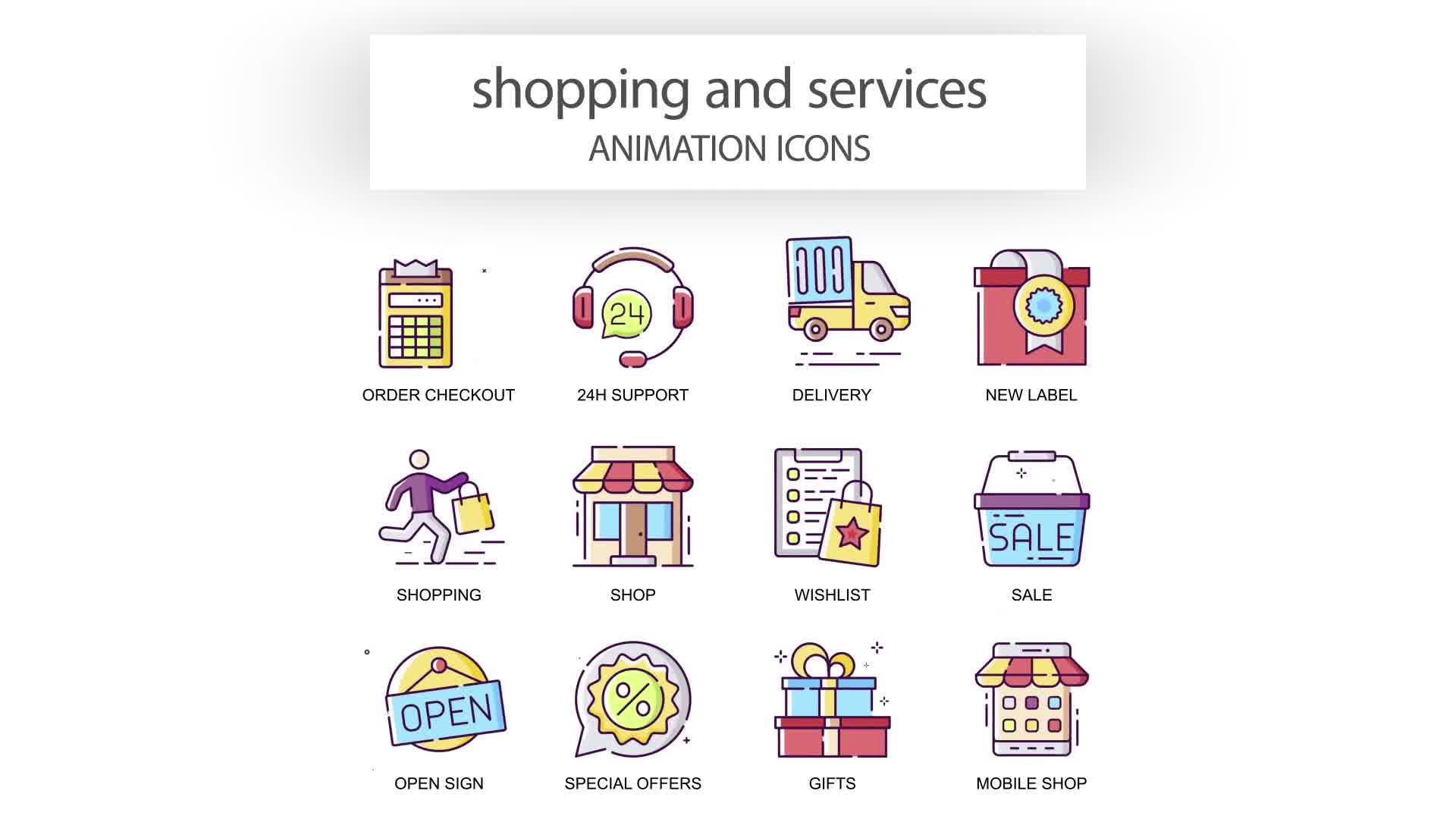 Shopping & Services Animation Icons Videohive 31339571 After Effects Image 10
