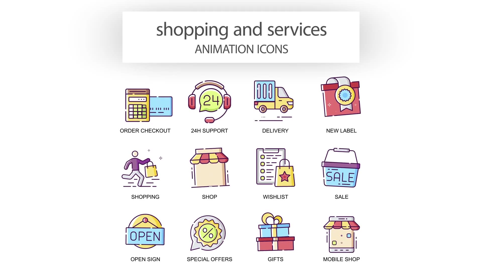 Shopping & Services Animation Icons Videohive 31339571 After Effects Image 6