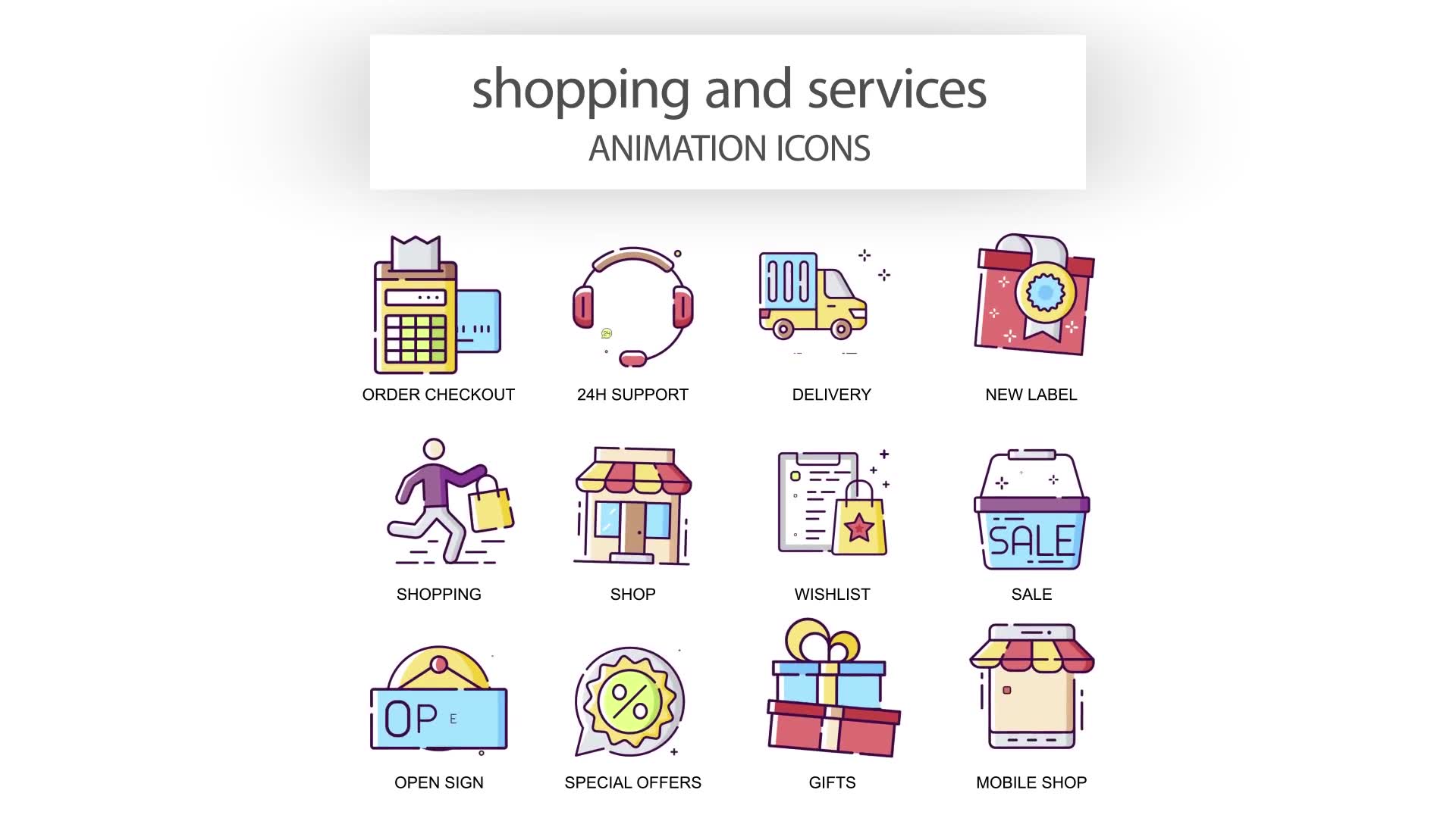 Shopping & Services Animation Icons Videohive 31339571 After Effects Image 7