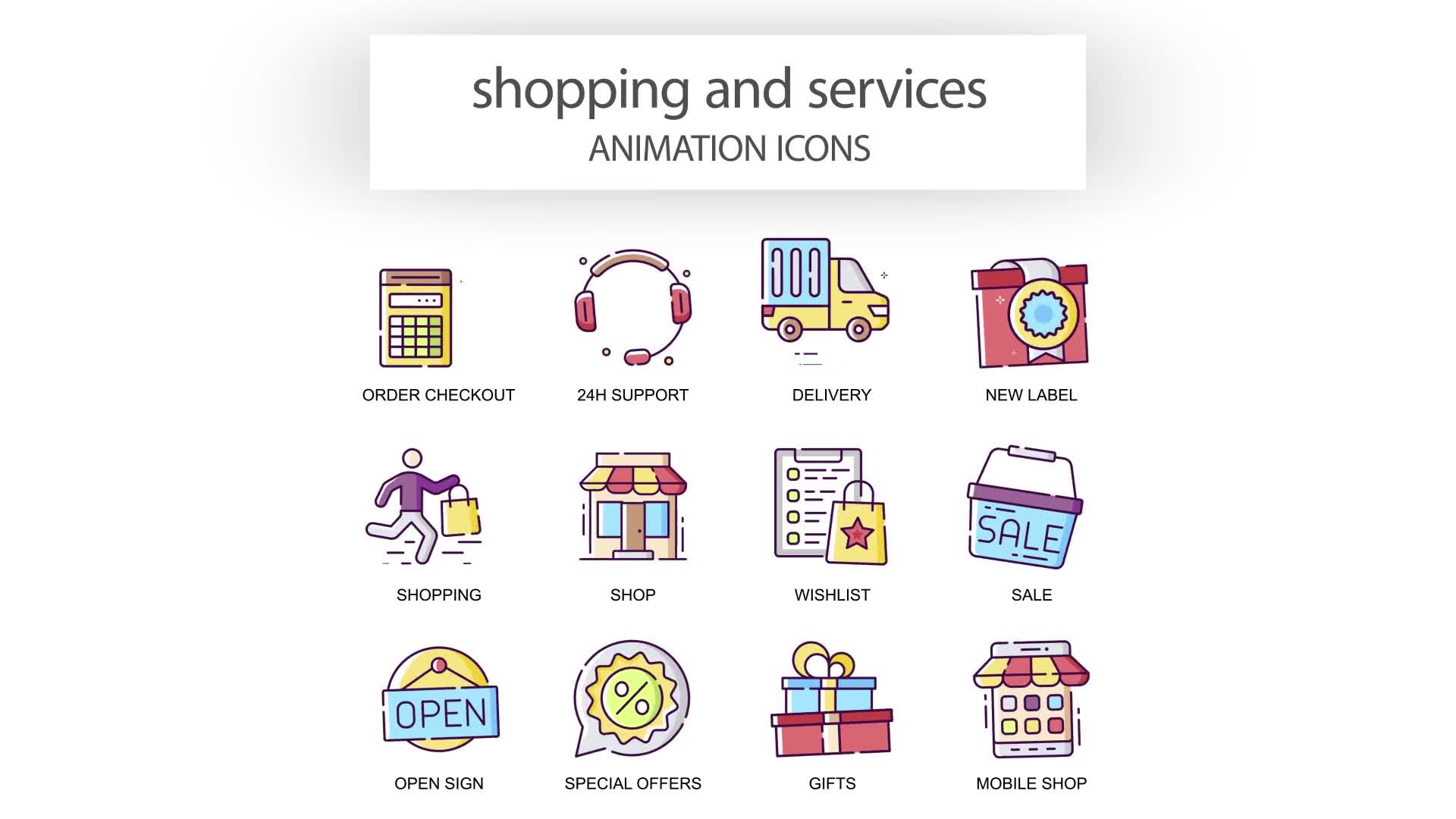 Shopping & Services Animation Icons Videohive 31339571 After Effects Image 8