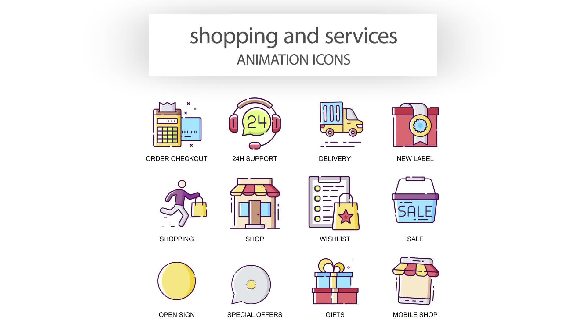Shopping & Services Animation Icons Videohive 31339571 After Effects Image 9