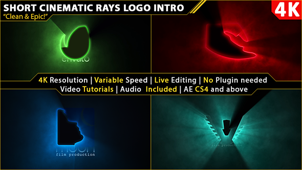 Short Cinematic Light Rays Logo Intro - Download Videohive 18093220