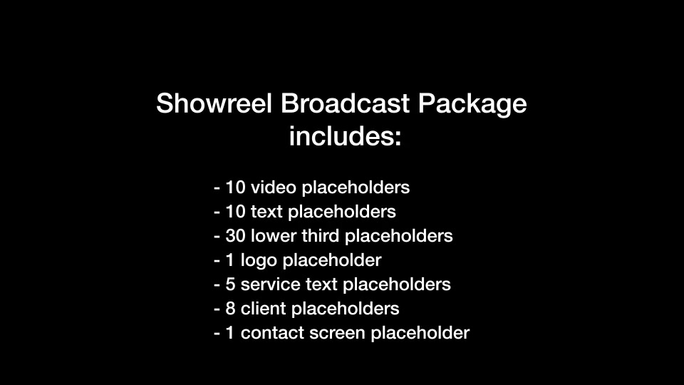 Showreel Broadcast Package - Download Videohive 10135928