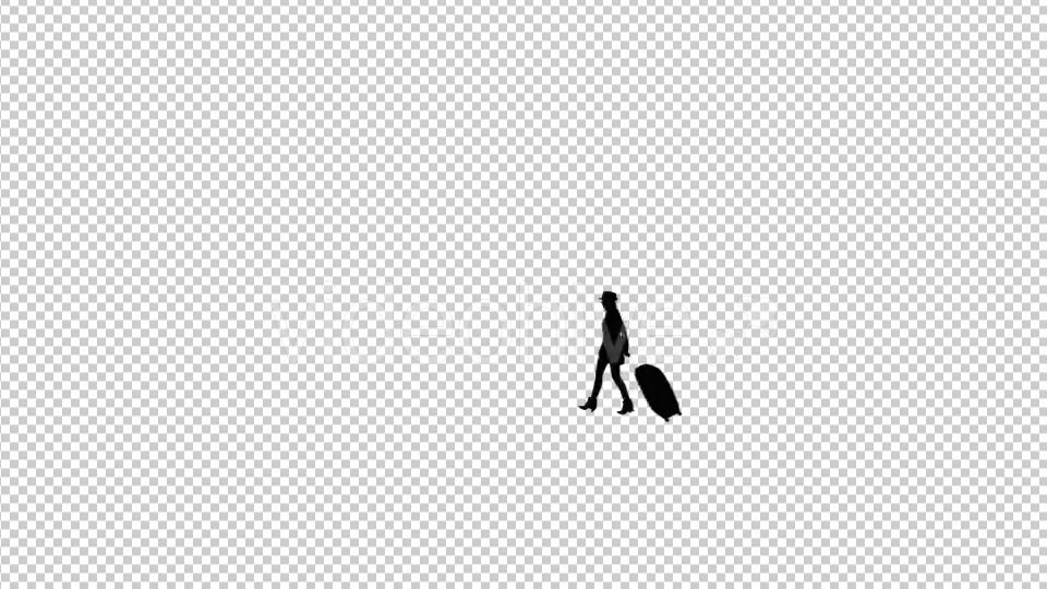 Silhouette of a Woman With Suitcase - Download Videohive 20713964