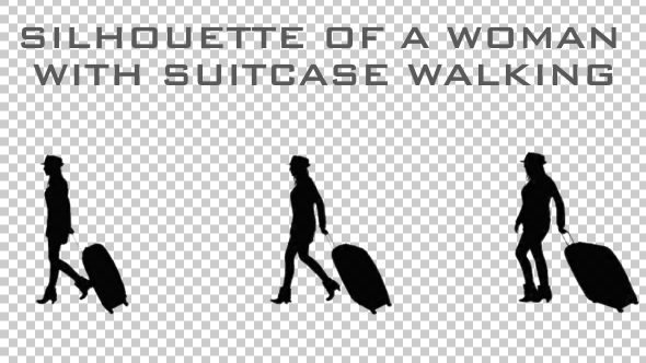 Silhouette of a Woman With Suitcase - Download Videohive 20713964