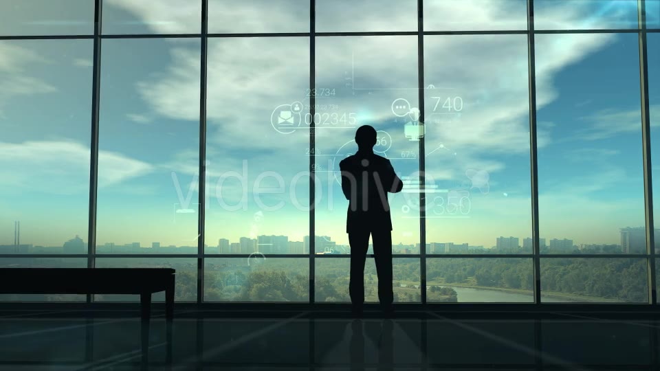Silhouette Of Man & Corporate Infographics - Download Videohive 20248234