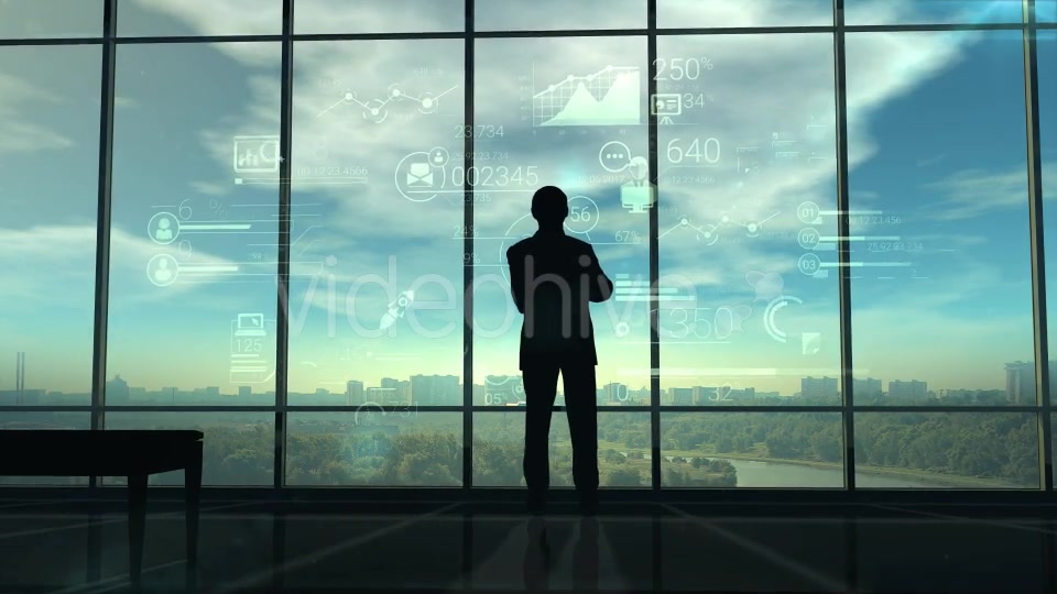 Silhouette Of Man & Corporate Infographics - Download Videohive 20248234