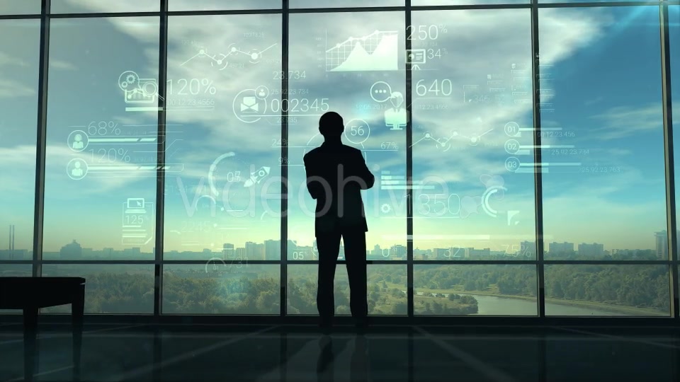 Silhouette Of Man & Corporate Infographics - Download Videohive 20248234