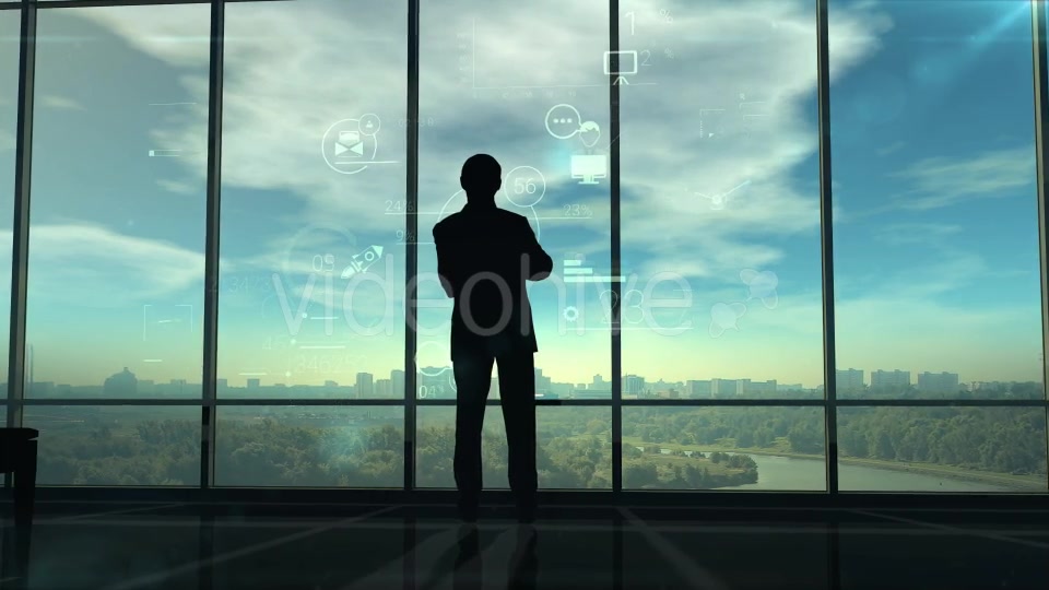 Silhouette Of Man & Corporate Infographics - Download Videohive 20248234