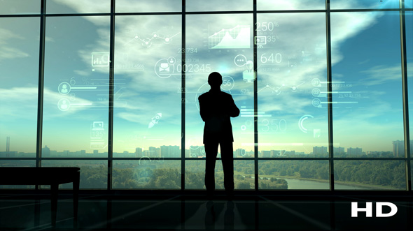 Silhouette Of Man & Corporate Infographics - Download Videohive 20248234