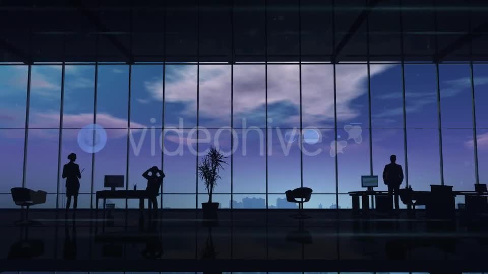 Silhouettes Of Employees In The Office And Elements Of Infographic - Download Videohive 20833552