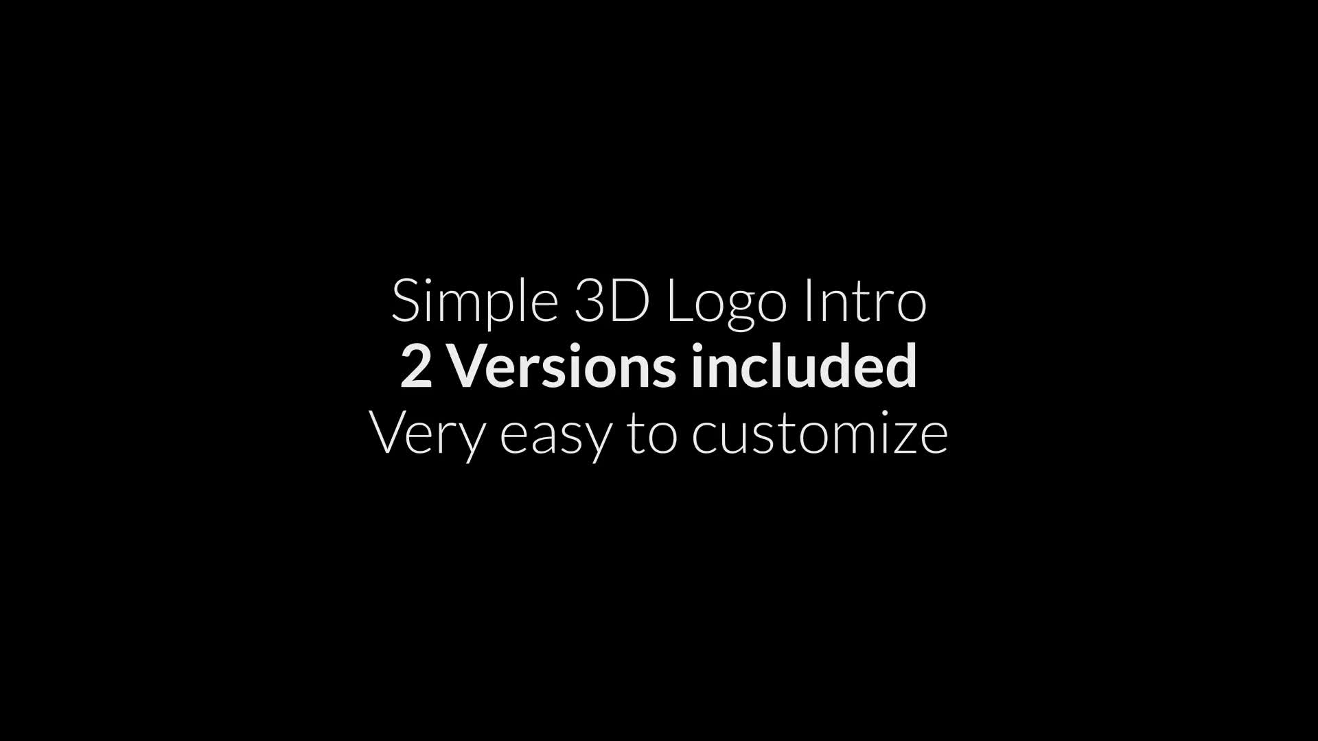 Simple 3D Logo Intro Videohive 30987091 After Effects Image 1