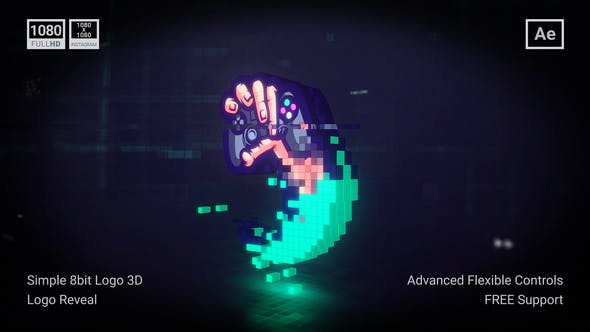 Simple 8bit Pixel Cube Logo 3D - 33482963 Download Videohive