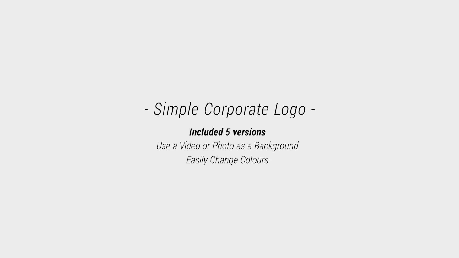 Simple Corporate Logo Videohive 18433975 After Effects Image 1