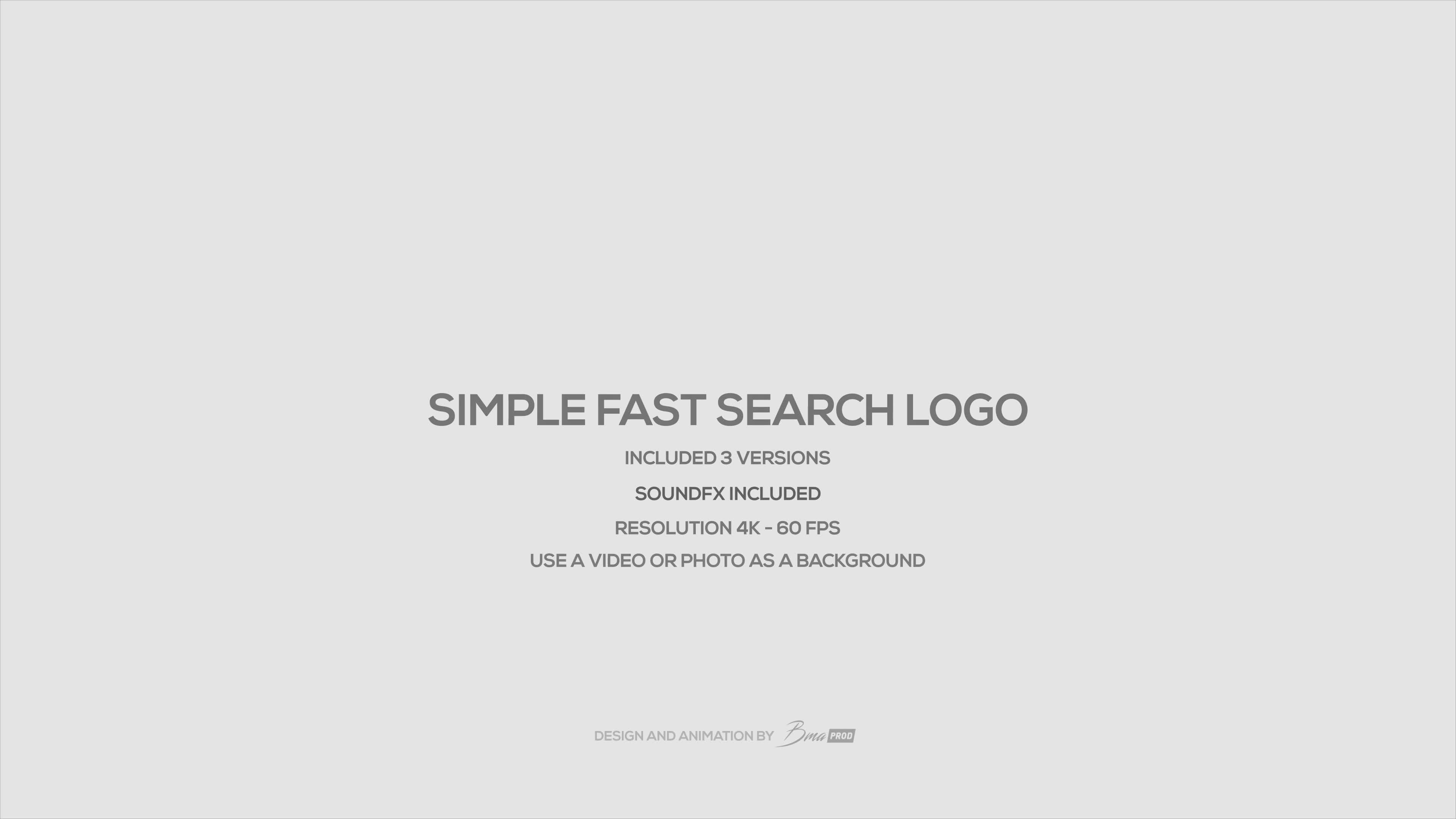 Simple Fast Search Logo 4K 60FPS Videohive 25224099 After Effects Image 1