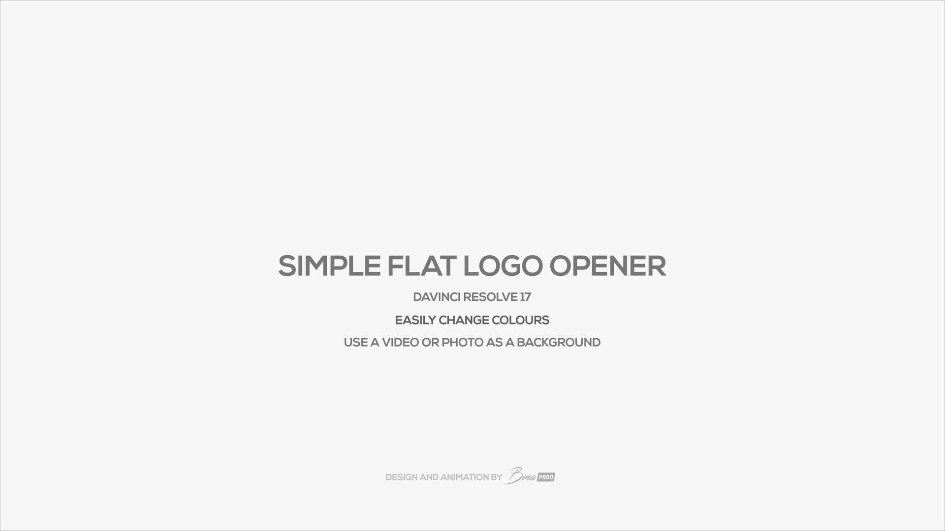 Simple Flat Logo Opener Videohive 33563476 DaVinci Resolve Image 1