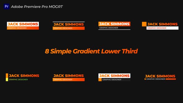 Simple Gradient Lower Thirds MOGRT - Videohive Download 36361955