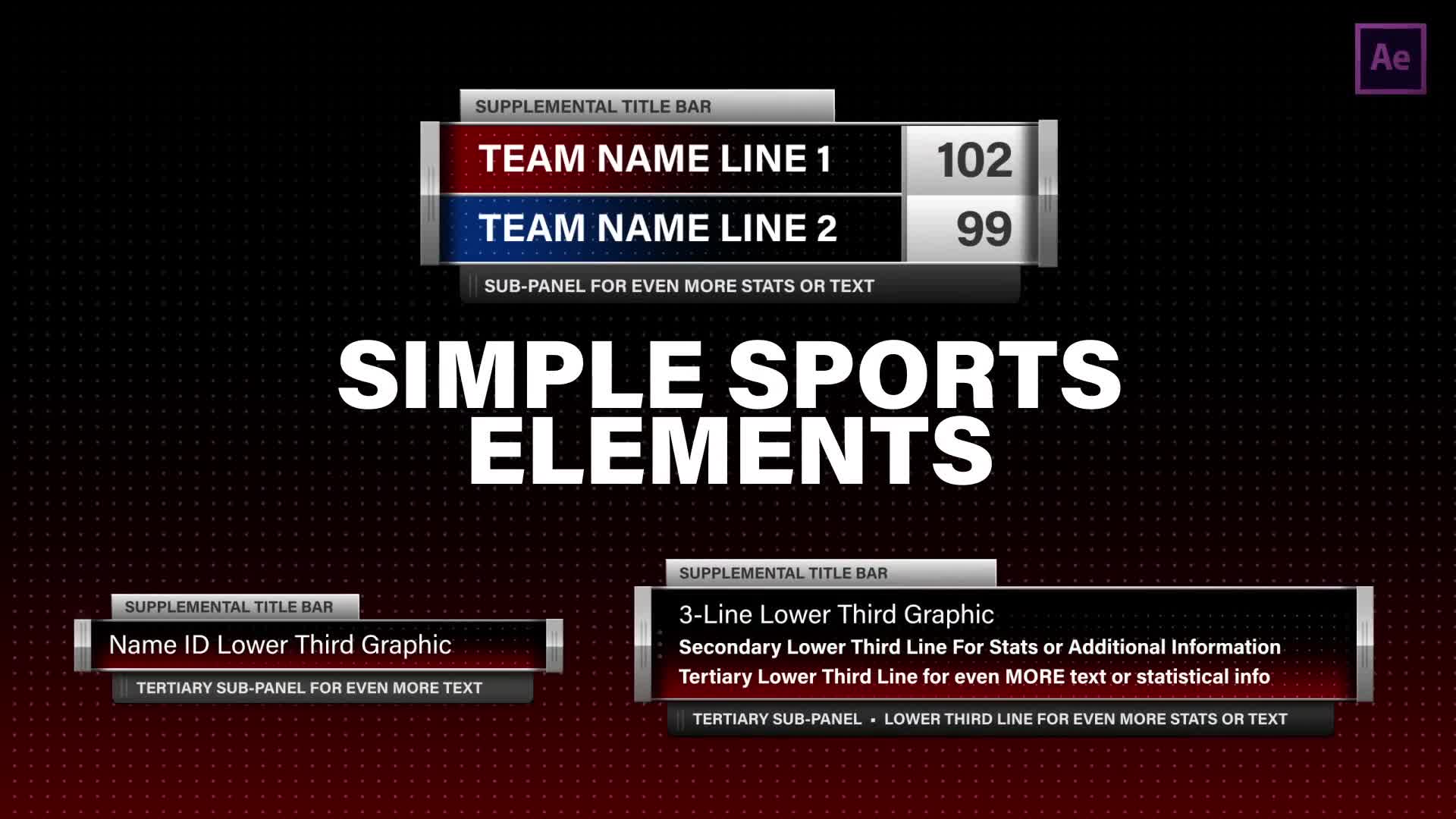 Simple Sports Elements Kit Videohive 24813523 After Effects Image 1