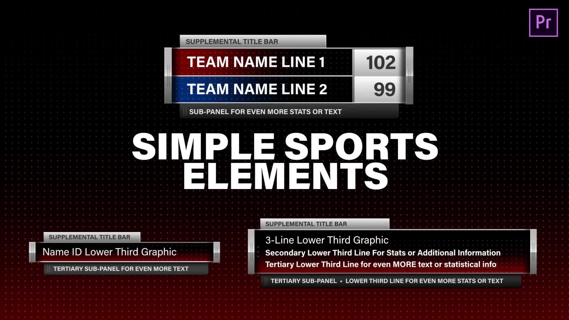 Simple Sports Elements Kit | MOGRT for Premiere Pro Videohive 24813528 Premiere Pro Image 1