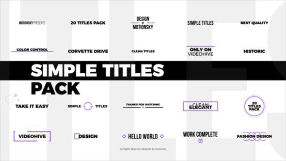 Simple Titles Pack | DaVinci Resolve - 31845499 Videohive Download