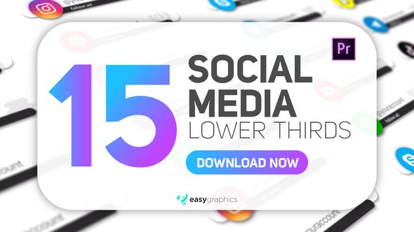 Simple White Social Media Lower Thirds - Download Videohive 29808170