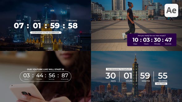 Simple Wide Countdown Timers - 35852794 Download Videohive
