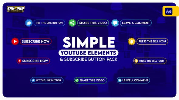 Simple YouTube Elements And Subscribe Button Pack - Download 36080402 Videohive