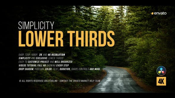Simplicity Lower Thirds for Davinci Resolve - Videohive 38581485 Download
