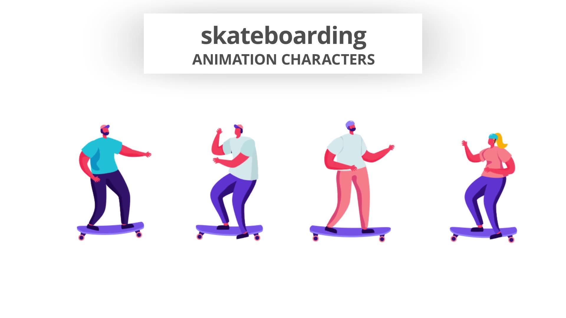 Skateboarding Character Set Videohive 30142953 After Effects Image 7