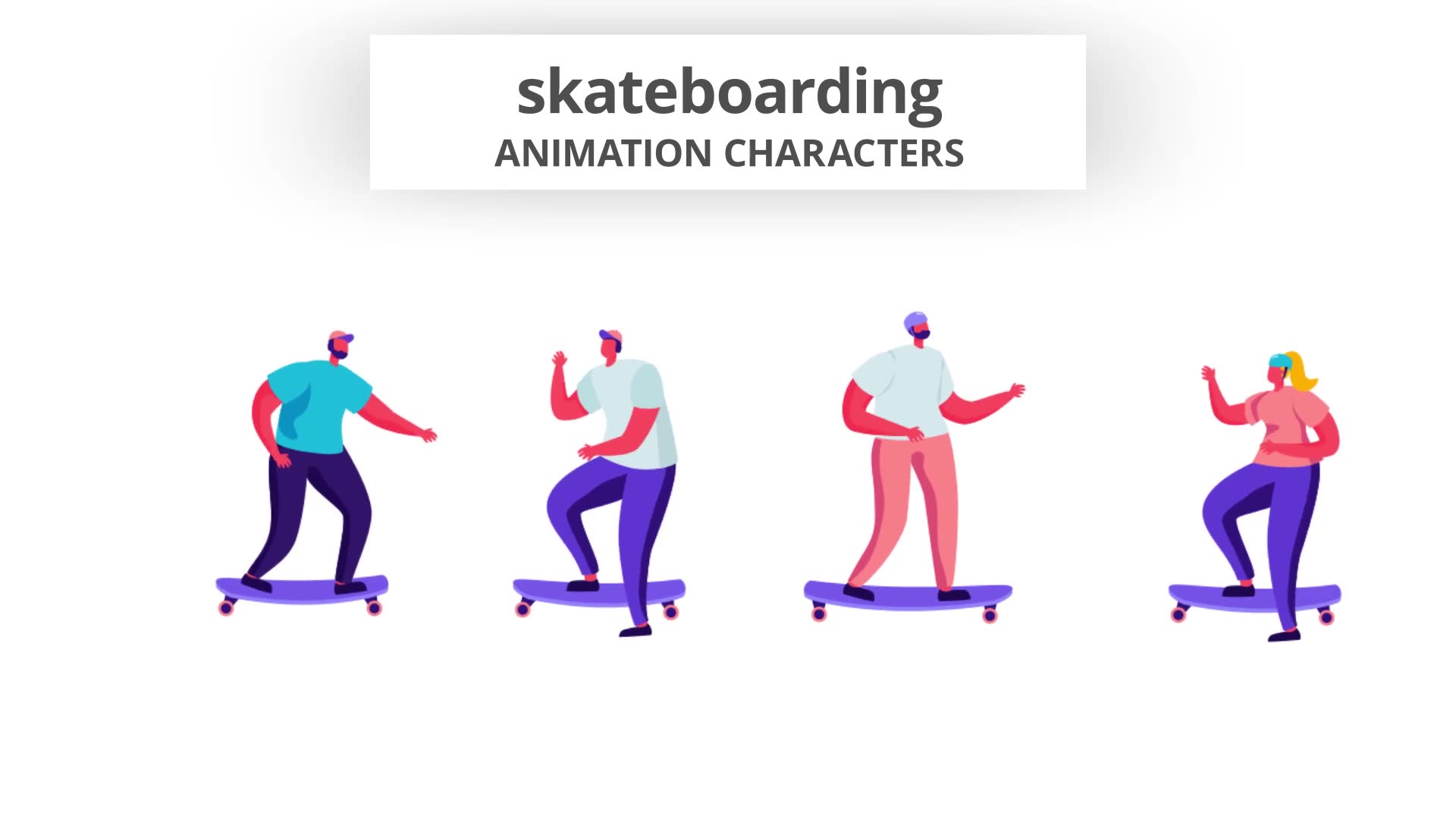 Skateboarding Character Set Videohive 30142953 After Effects Image 8
