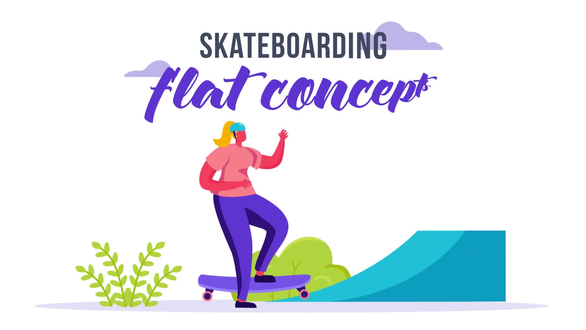 Skateboarding Flat Concept Videohive 33212638 After Effects Image 1