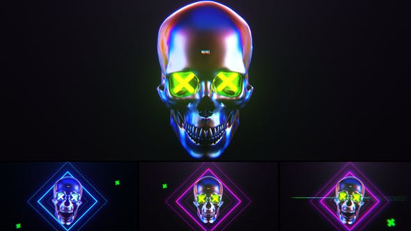 Skull Glitch Logo Reveal - Videohive Download 31816232