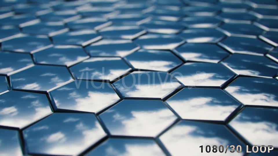 Sky Reflection in Oscillating Hexagons - Download Videohive 14939898
