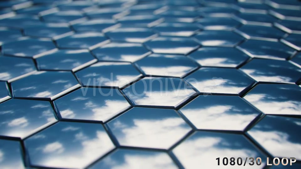 Sky Reflection in Oscillating Hexagons - Download Videohive 14939898