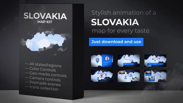 Slovakia Map Slovak Republic Map Kit - Videohive 24264156 Download