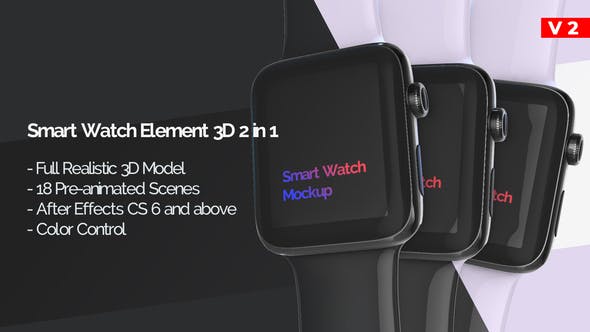 Smart Watch 3D Model Mockup App Promo - Videohive 23385934 Download