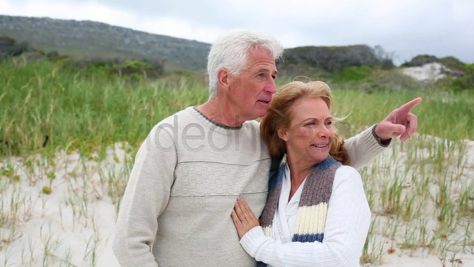 Smiling Retired Couple Standing On The Beach  Videohive 8435982 Stock Footage Image 4
