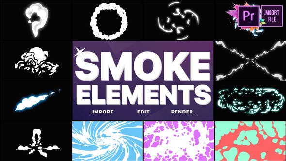 Smoke Elements Pack 06 | Premiere Pro MOGRT - Download Videohive 28790591