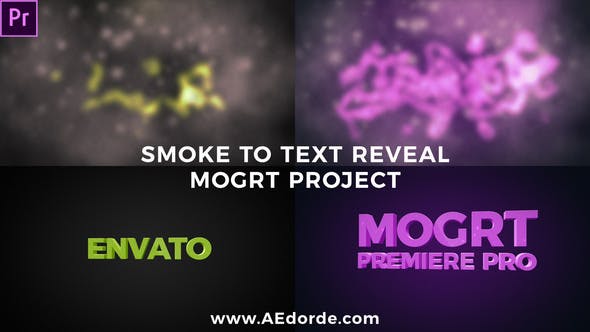 Smoke To Text Reveal (Mogrt) - Download Videohive 23854410