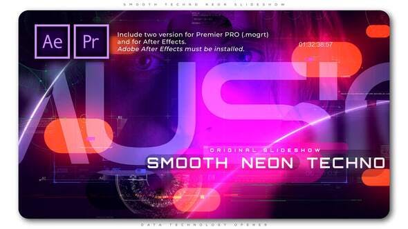 Smooth Techno Neon Slideshow - 32299148 Download Videohive
