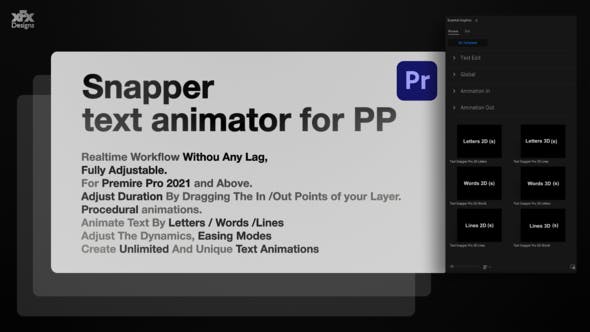 Snapper Text Animator For Premiere Pro MOGRT - 37329435 Download Videohive