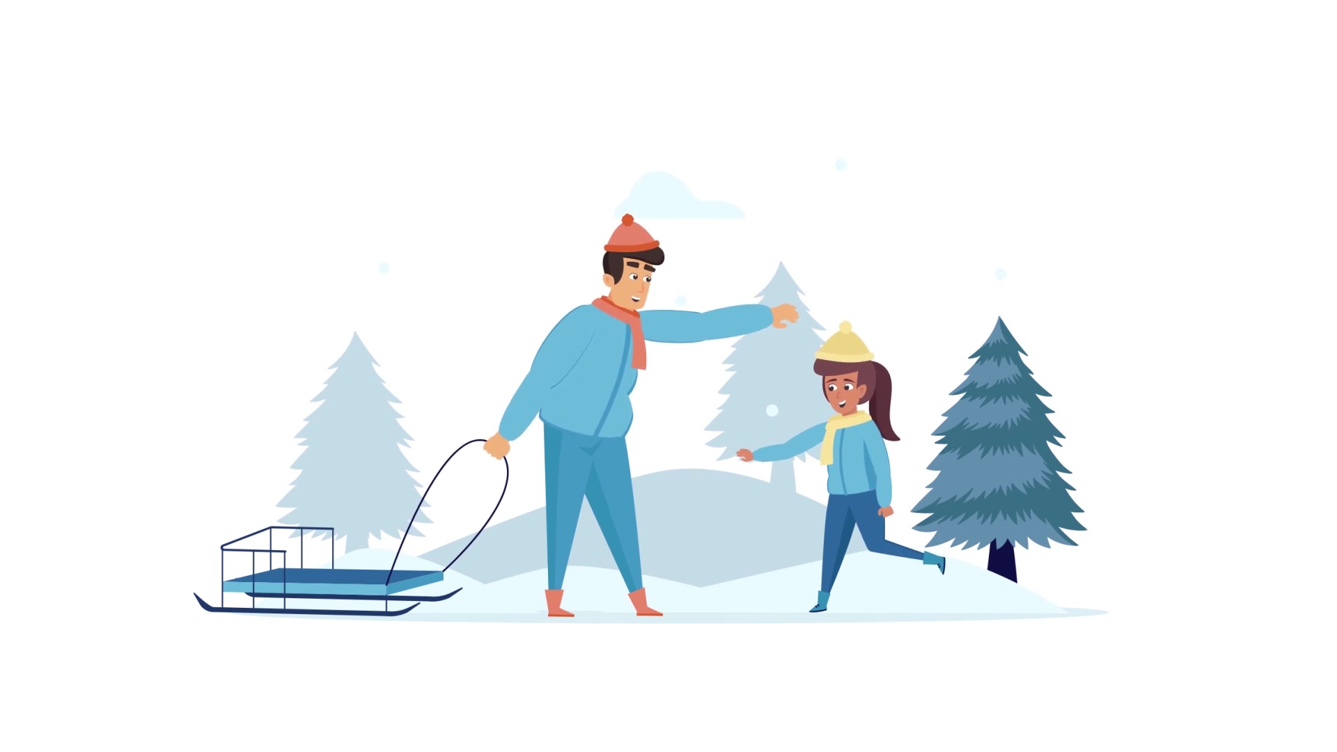 Snow sledding activities Scene Situation Videohive 29247011 After Effects Image 6
